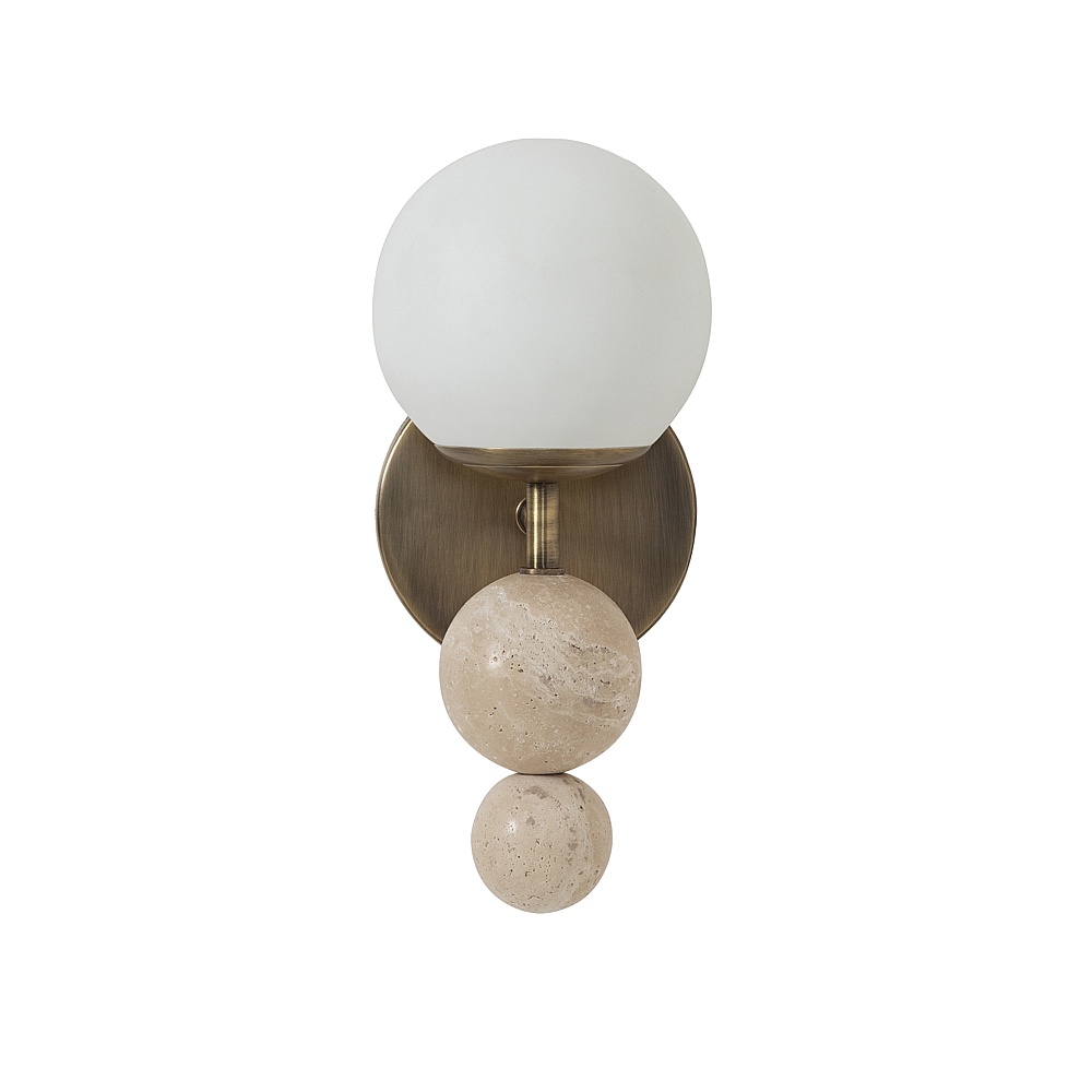 Renwil WS183 Celestia 10.5" Matte Antique Brass Beige 1-Light Wall Sconce