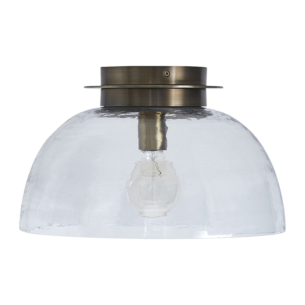 Renwil LPC4514 Liliane 15" 1-Light Flush Mount - Clear Hammered Glass
