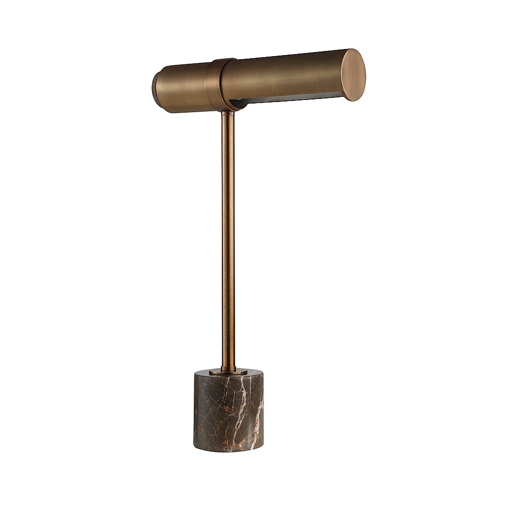 Renwil LPT1435 Gusle 21.5" Tall Dark Antique Brushed Bronze Iron Table Lamp with Tube Iron Shade