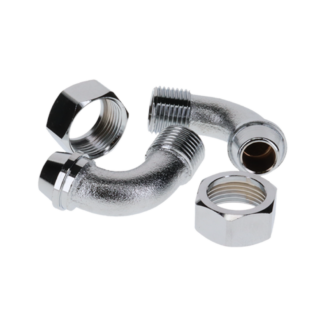 Lyncar 1793 Elbow with Nuts, 2 Pack - Chrome