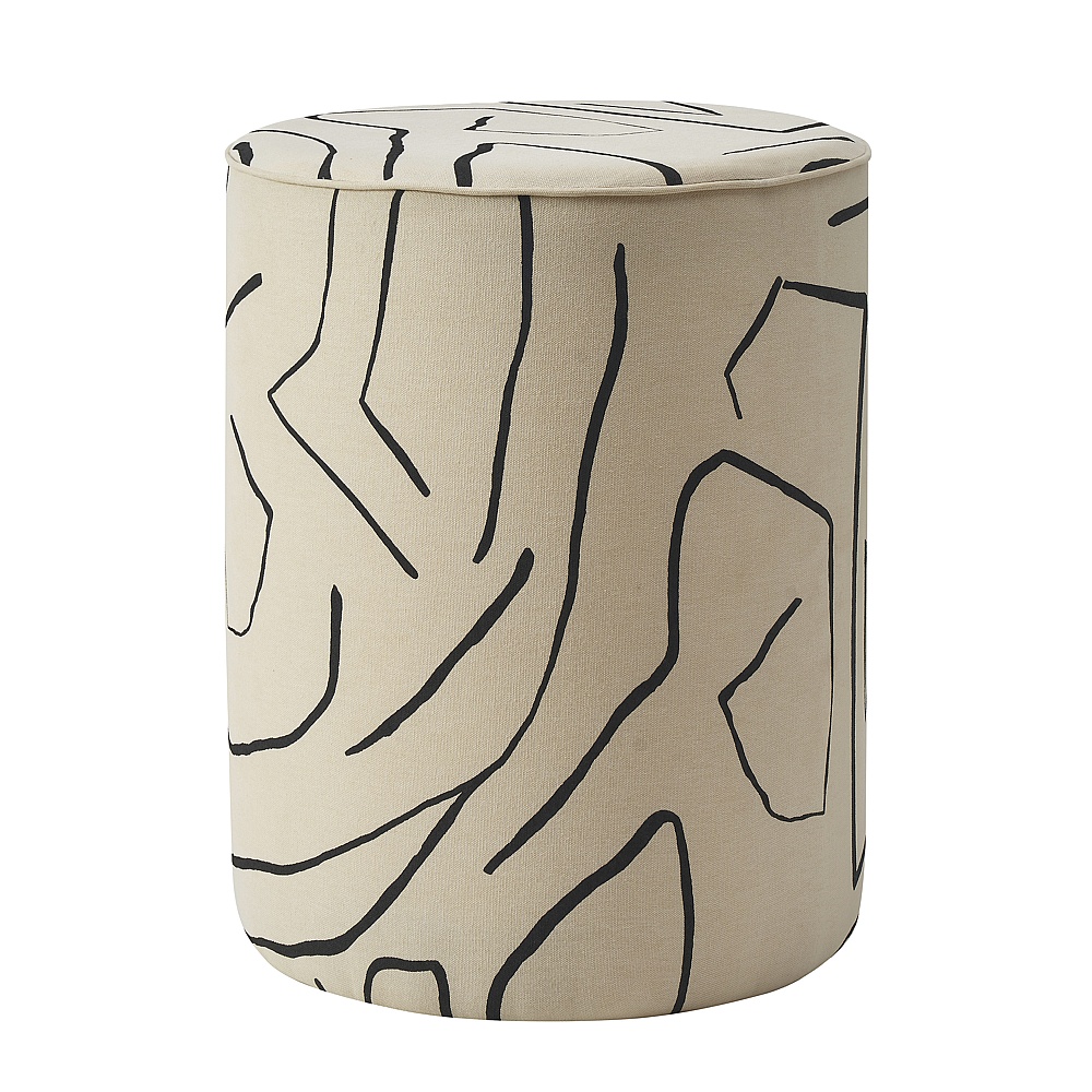 Renwil CHA087 Rachelle Indoor Cotton Stool - Cream