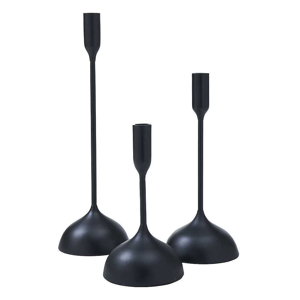 Renwil CAN182 Chambers Indoor Aluminum Set Of 3 Tapered Candle Holder - Matte Black