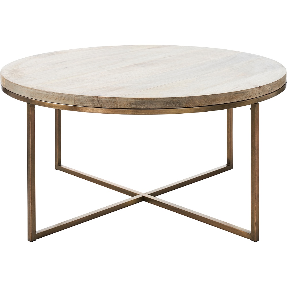Renwil TA445 Liana Indoor Mango Wood Table - Antique Brass