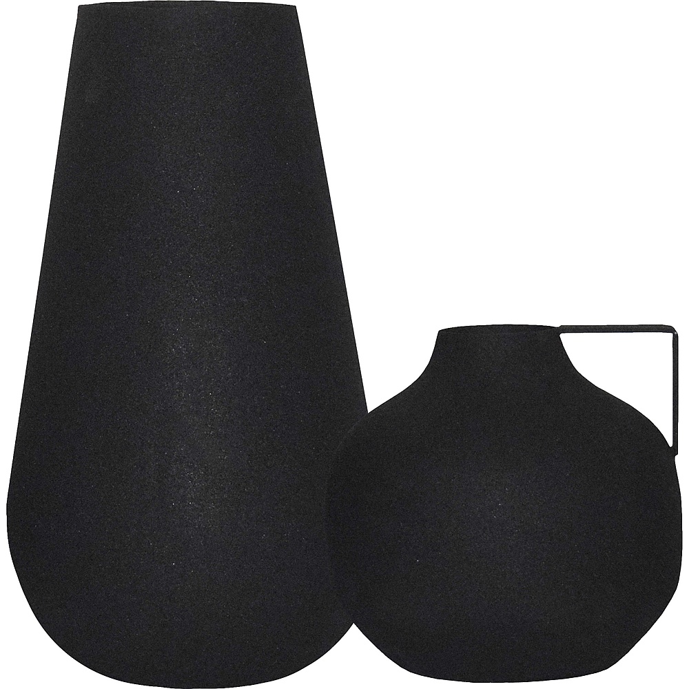 Renwil VAS197 Roove Indoor Iron Vase - Matte Black