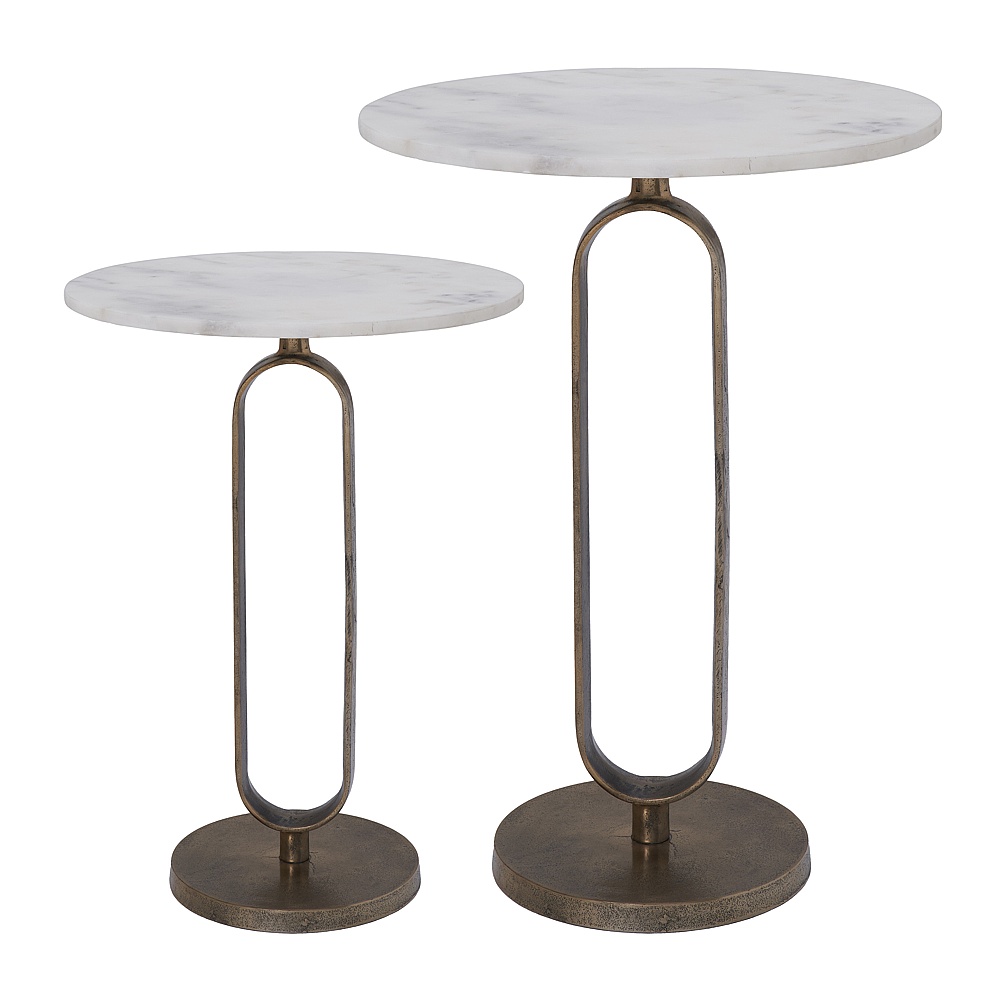 Renwil TA473 Irene Indoor Cast Aluminum Side Table - Antique Brass