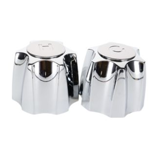 LynCar 2005 Small Emco Hot & Cold Metal Handle Set, 2 Pack - Chrome