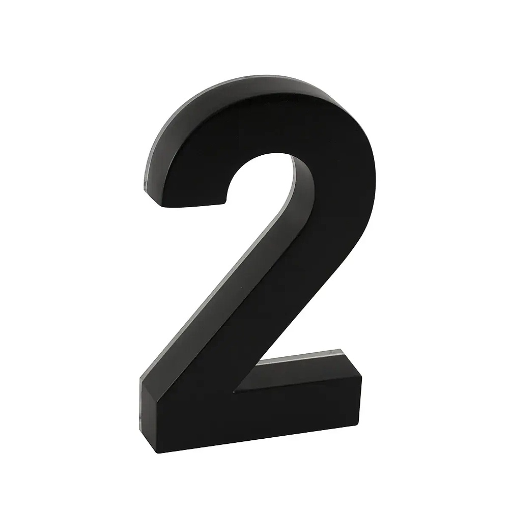 Taymor 25-LEDF62 6" LED Backlit House Number (#2) - Matte Black