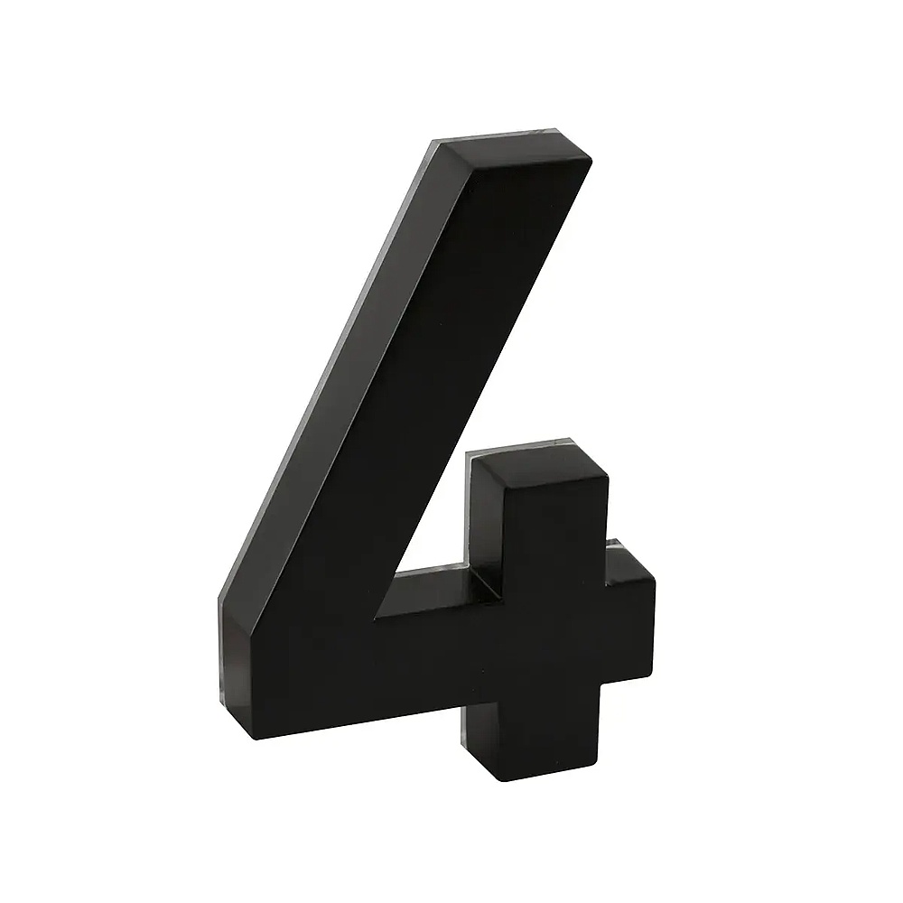 Taymor 25-LEDF64 6" LED Backlit House Number (#4) - Matte Black