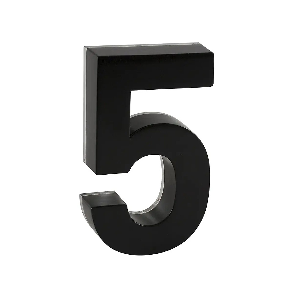 Taymor 25-LEDF65 6" LED Backlit House Number (#5) - Matte Black