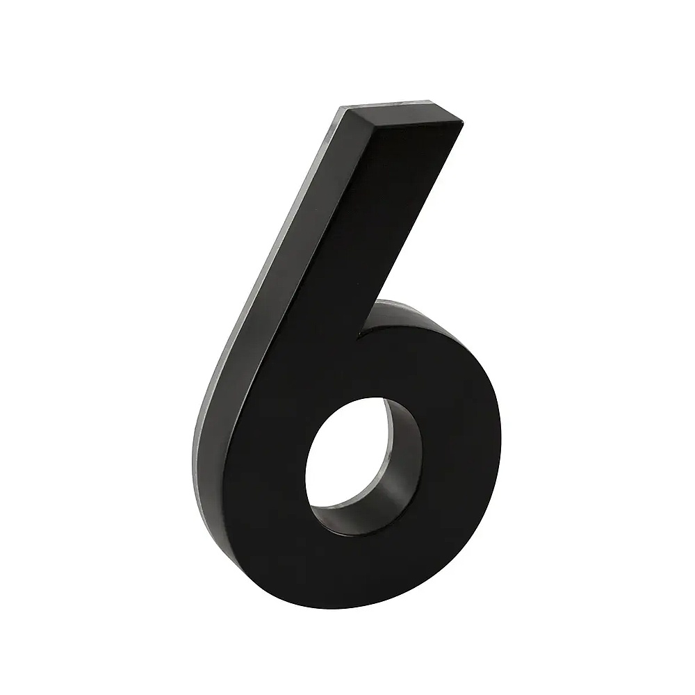 Taymor 25-LEDF66 6" LED Backlit House Number (#6) - Matte Black