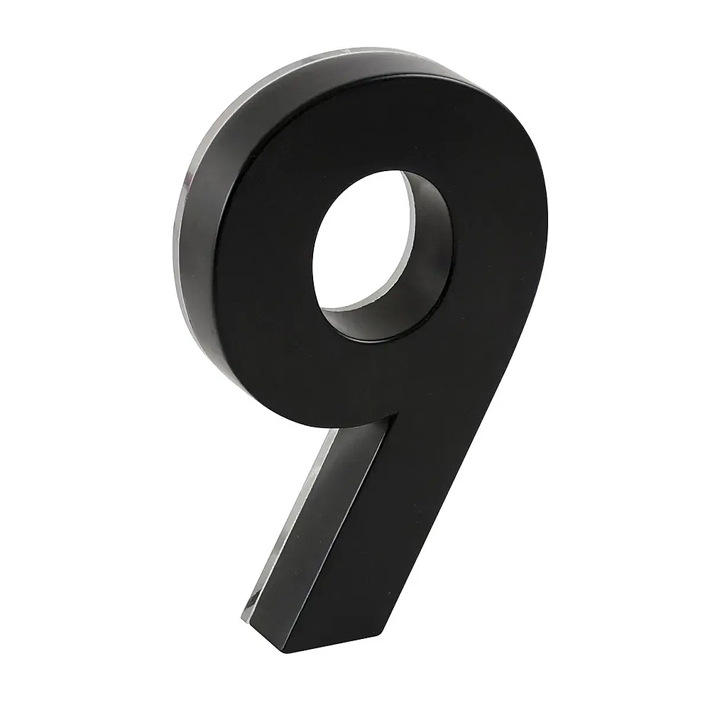 Taymor 25-LEDF69 6" LED Backlit House Number (#9) - Matte Black