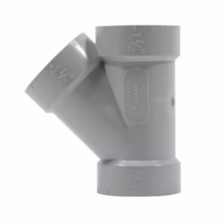 Noble 112PVCDWVY 1-1/2" x 45° System 15® PVC DWV Wye - Grey