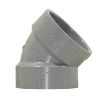 Noble 112PVCDWV45 1-1/2" x 45° HXH System 15® PVC DWV Pipe Elbow - Grey