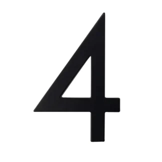 Taymor 25-DBLK54 5" Designer House Number, #4 - Matte Black