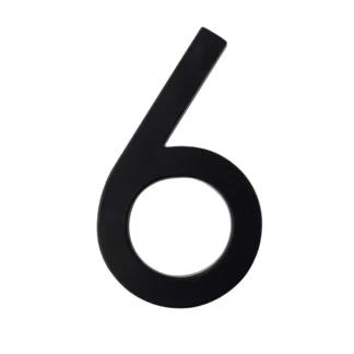 Taymor 25-DBLK56 5" Designer House Number, #6 - Matte Black