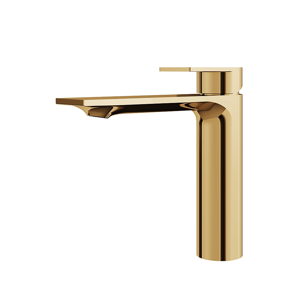Aquabrass ABFB92020PGD Alpha Tall Single-Hole Lavatory Faucet - Polished Gold