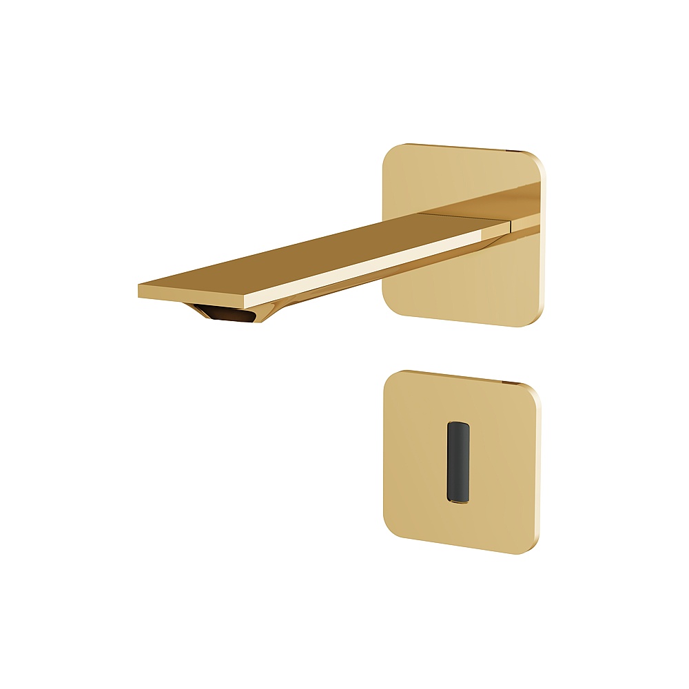 Aquabrass ABFC92068PGD Alpha Touchless Wall Lavatory Faucet-Trim - Polished Gold