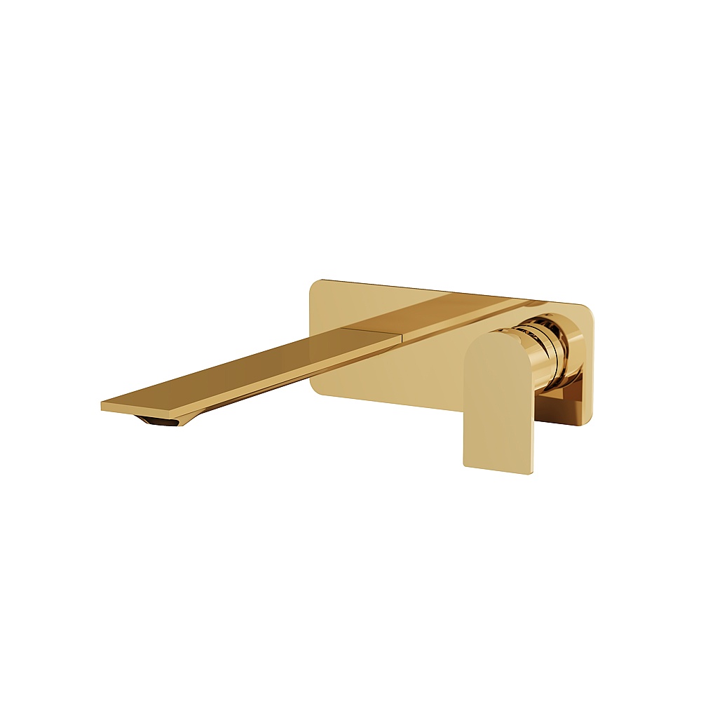 Aquabrass ABFC92N29PGD Alpha Wallmount Lavatory Faucet-Trim - Polished Gold