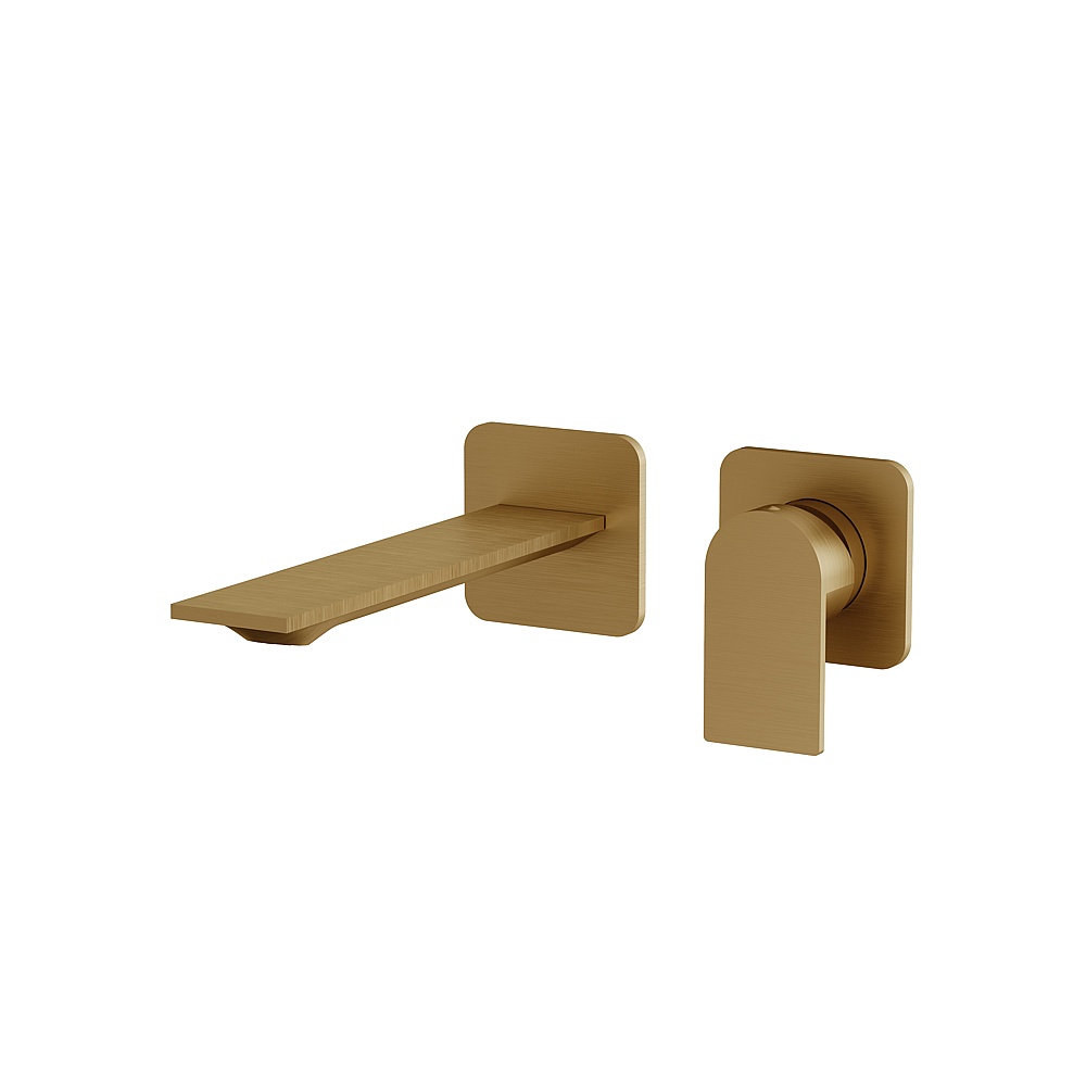 Aquabrass ABFC92N29SBGD Alpha Wallmount Lavatory Faucet-Trim - Polished Gold