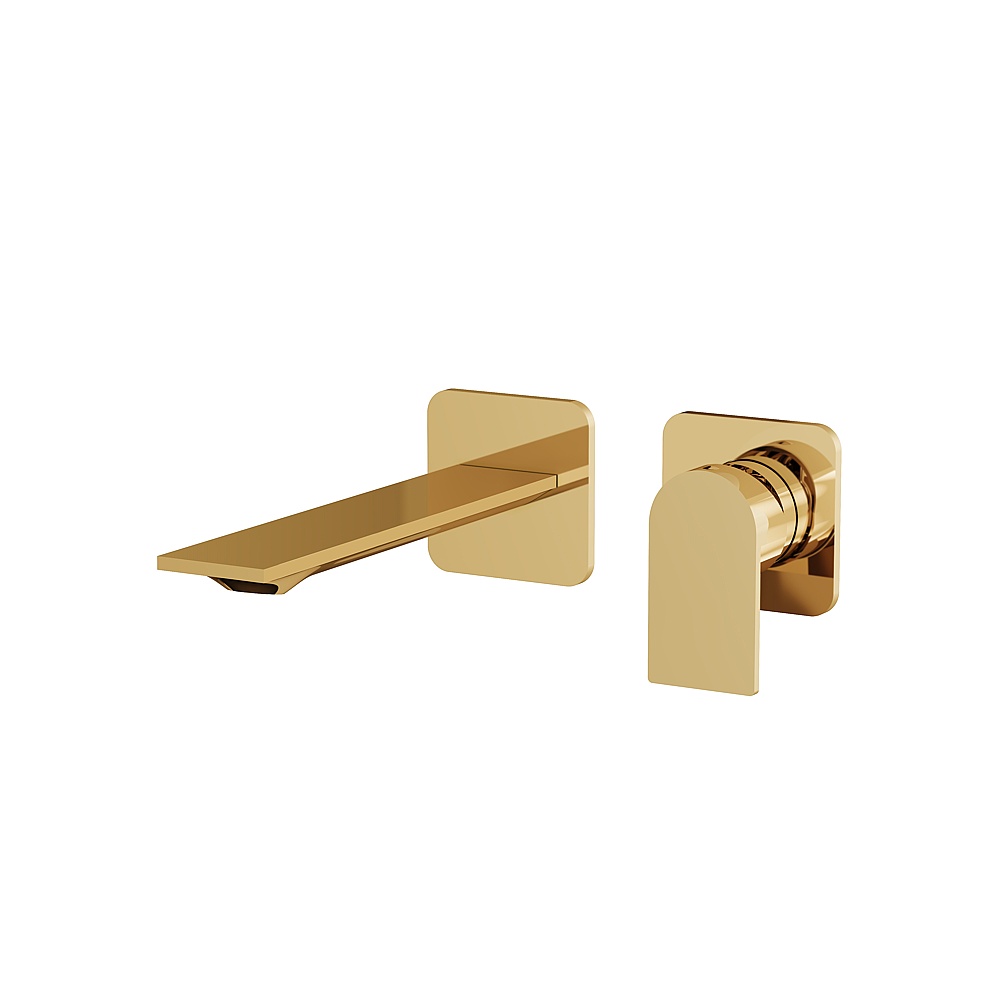 Aquabrass ABFC92N29SPGD Alpha Wallmount Lavatory Faucet-Trim - Polished Gold
