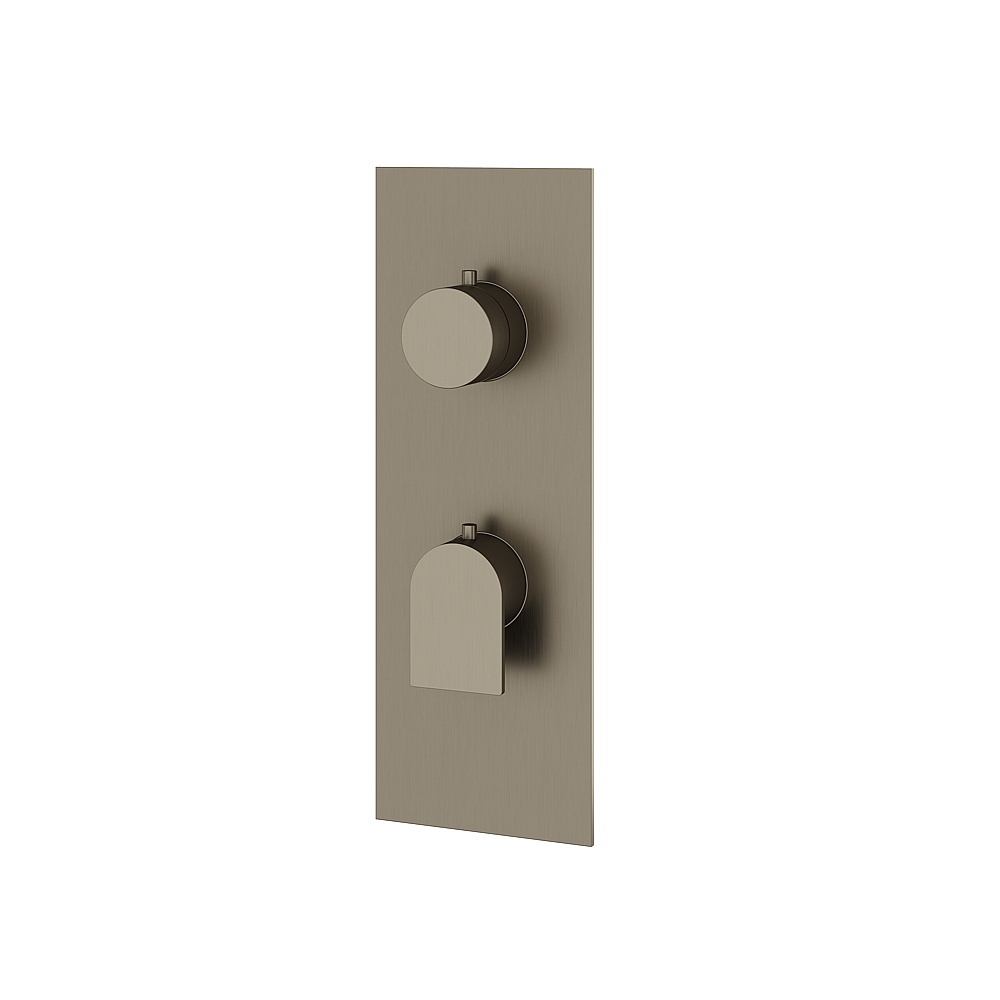 Aquabrass ABSTSR8392BBC Alpha Trim Set 3-Way Shared for T12123 Valve - Brushed Black Chrome