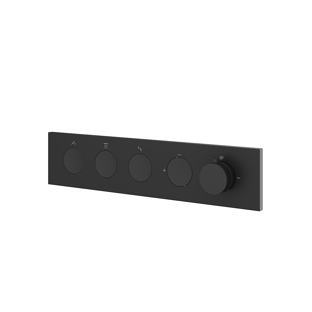 Aquabrass ABSTFL3WBK Flush 3-Way Shower Trim - Black