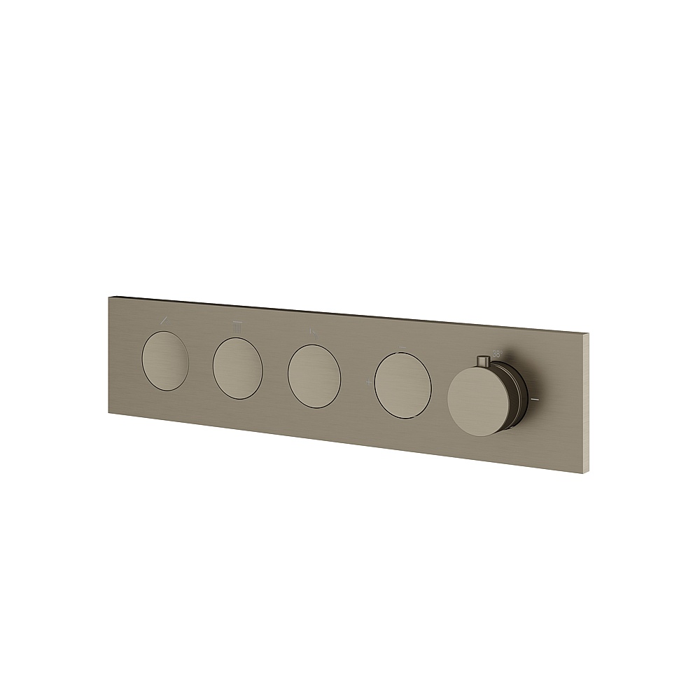 Aquabrass ABSTFL3WBBC Flush 3-Way Shower Trim - Brushed Black Chrome