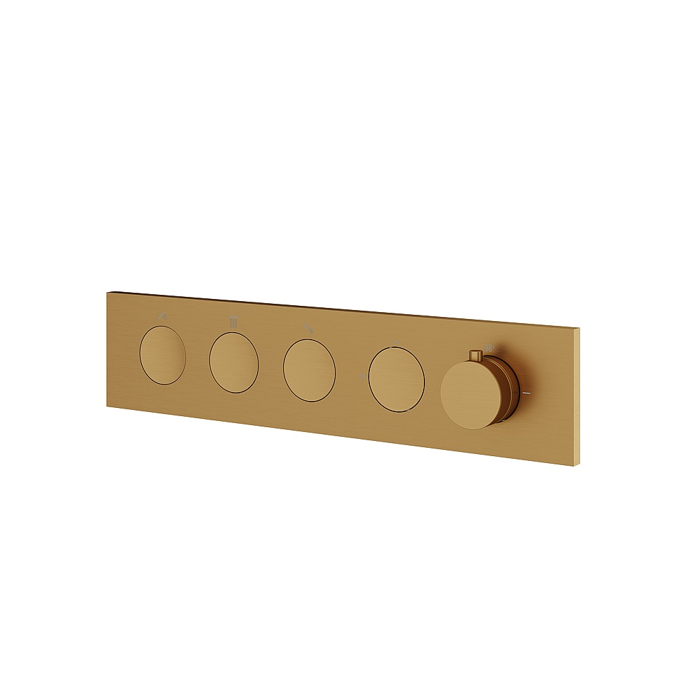 Aquabrass ABSTFL3WBGD Flush 3-Way Shower Trim - Brushed Gold
