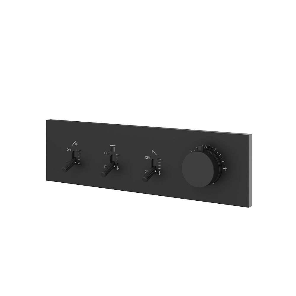Aquabrass ABSTDI3WBK Dimmer 3-Way Shower Trim - Black