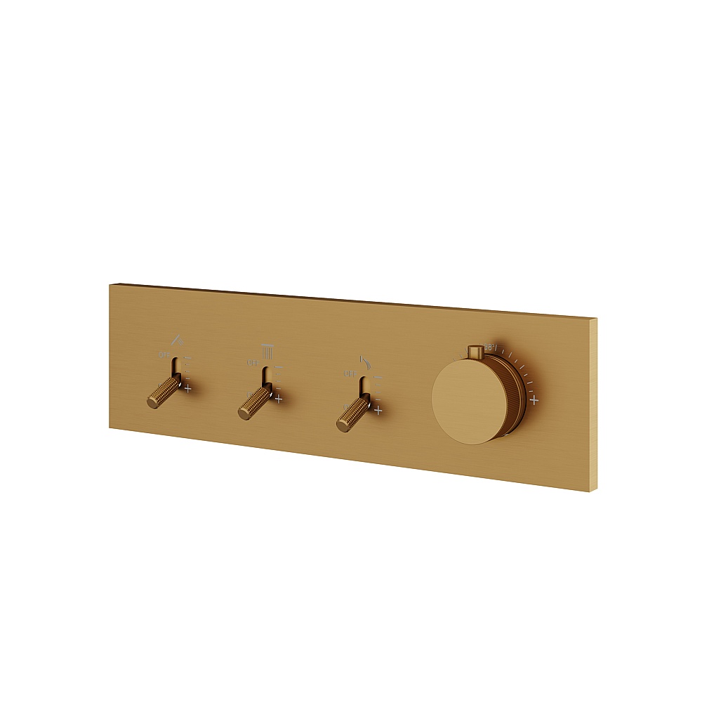 Aquabrass ABSTDI3WBGD Dimmer 3-Way Shower Trim - Brushed Gold