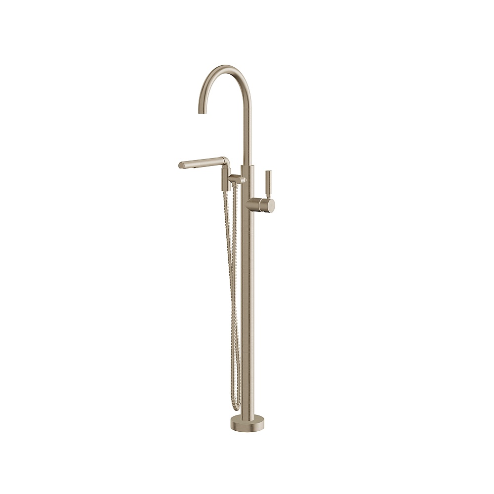 Aquabrass ABFB48085BN Aria Floormount Tub Filler with Hand Shower - Brushed Nickel