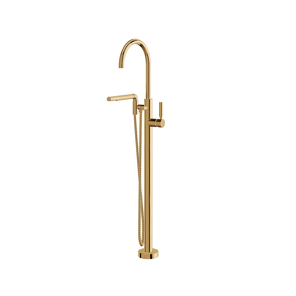 Aquabrass ABFB48085PGD Aria Floormount Tub Filler with Hand Shower - Polished Gold