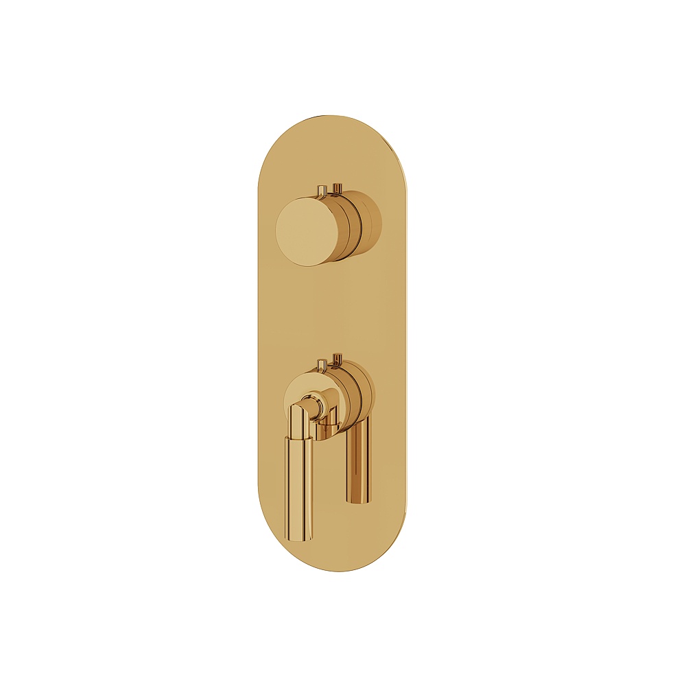 Aquabrass ABSTR8248PGD Aria Trim Set Two-Way for T12123 Valve - Polished Gold
