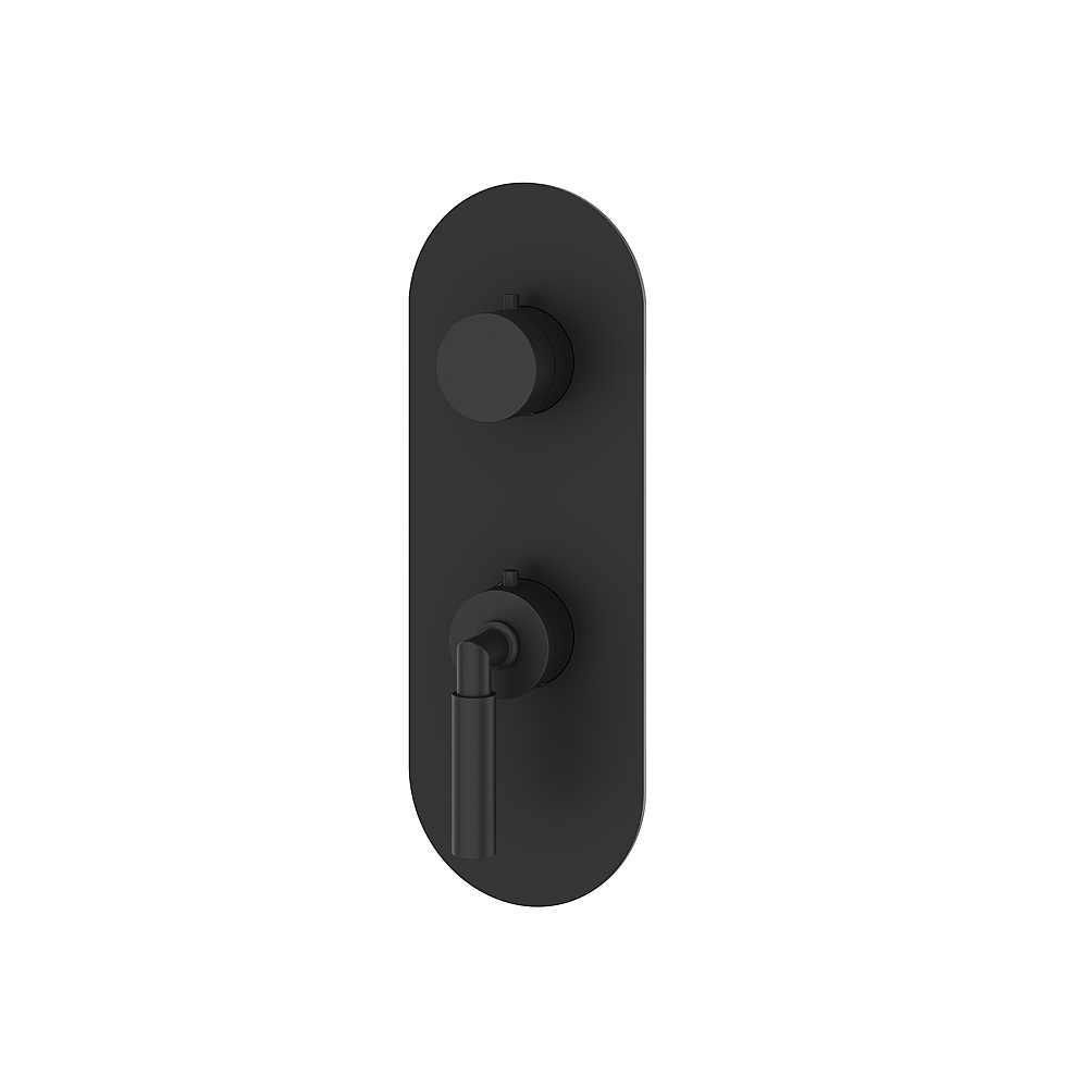 Aquabrass ABSTR8248BK Aria Trim Set Two-Way for T12123 Valve - Black