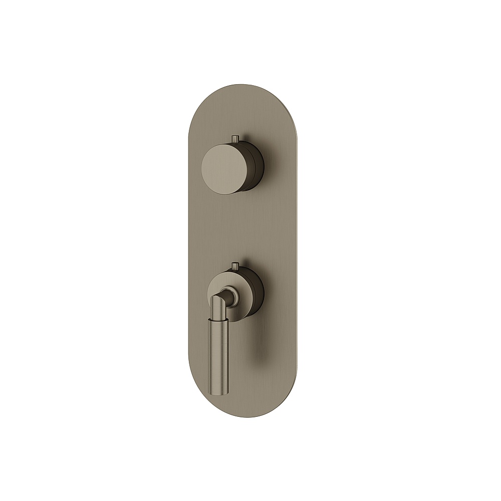 Aquabrass ABSTR9348BBC Aria Trim Set Three-Way Non-Shared for T12123 Valve - Brushed Black Chrome