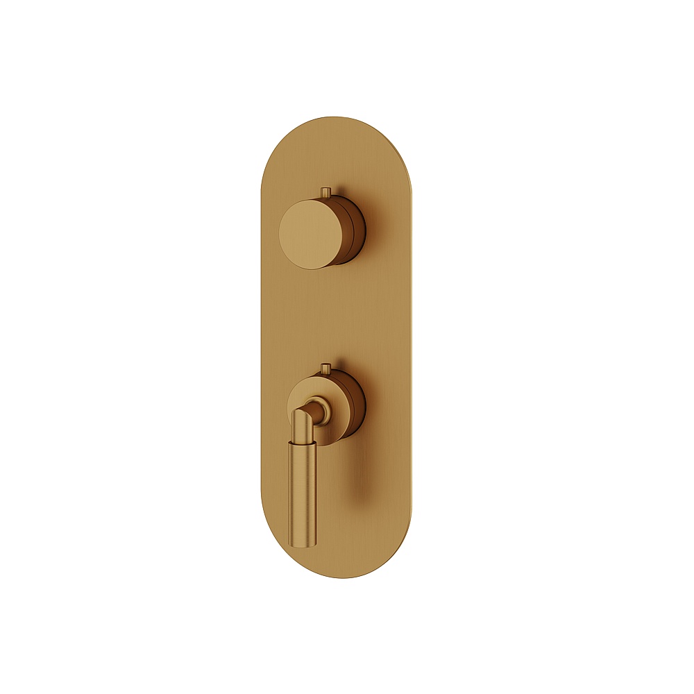 Aquabrass ABSTR8348BGD Aria Trim Set Three-Way Shared for T12123 Valve - Brushed Gold