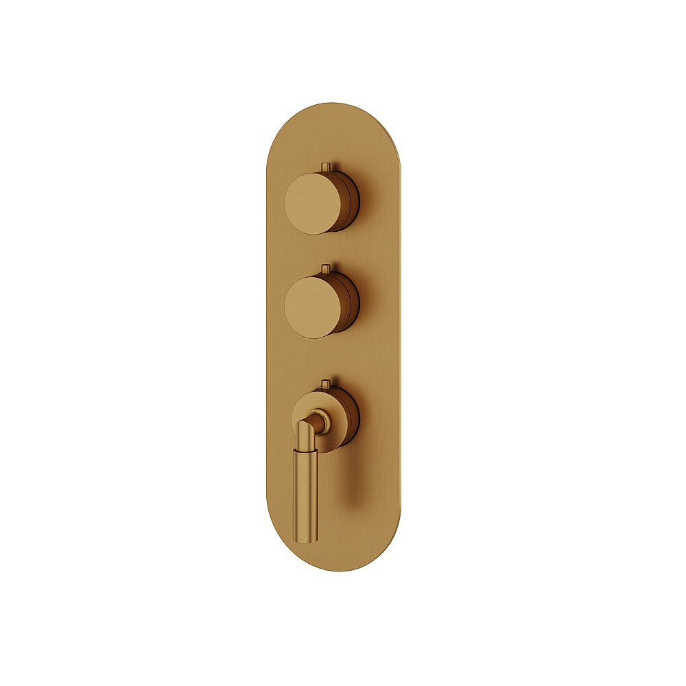 Aquabrass ABSTR3248BGD Aria Trim Set for T12002 Valve - Brushed Gold