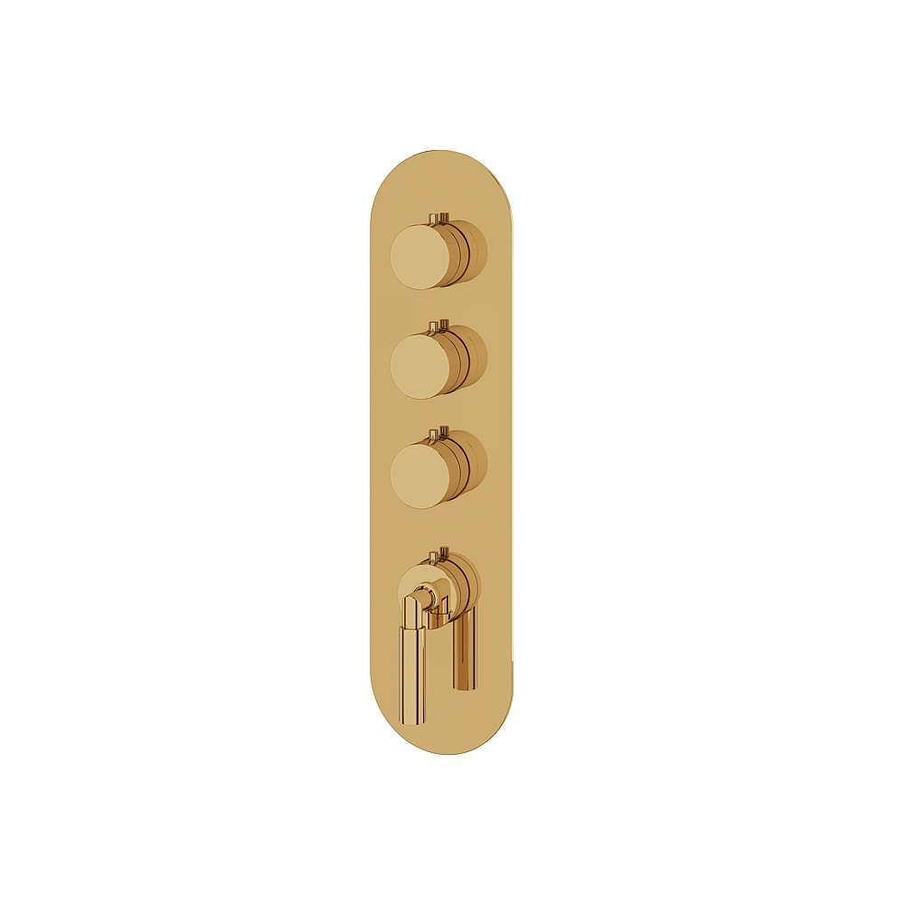 Aquabrass ABSTR3348PGD Aria Trim Set for T12003 Valve - Polished Gold