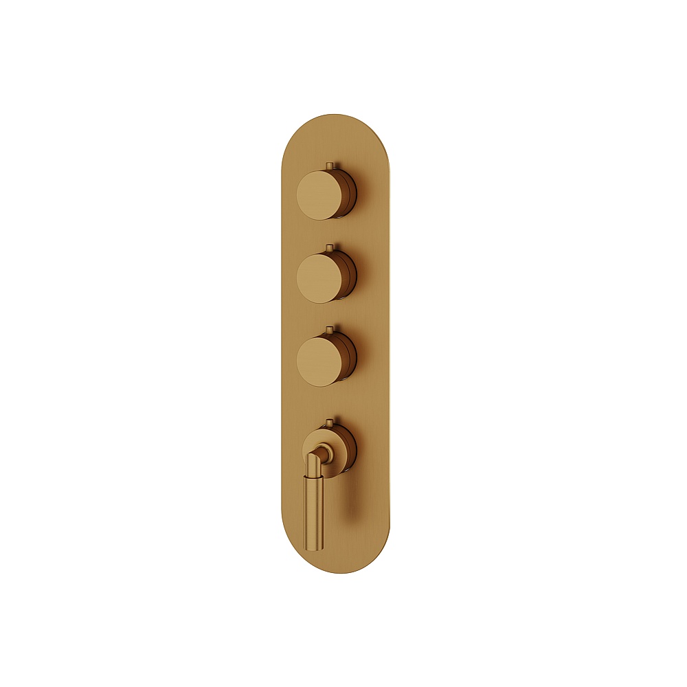 Aquabrass ABSTR3348BGD Aria Trim Set for T12003 Valve - Brushed Gold