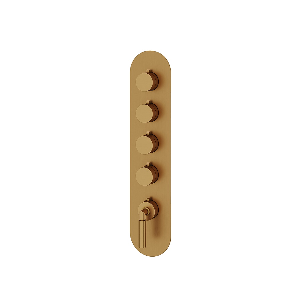 Aquabrass ABSTR3448BGD Aria Trim Set for T12004 Valve - Brushed Gold