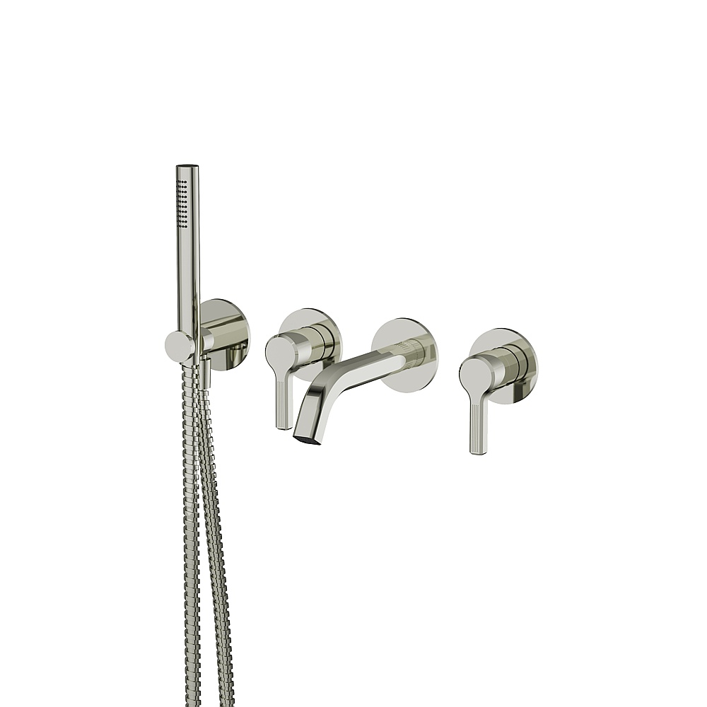 Aquabrass ABFC47004PN Ariston Wall Tub Fill with Handshower - Polished Nickel