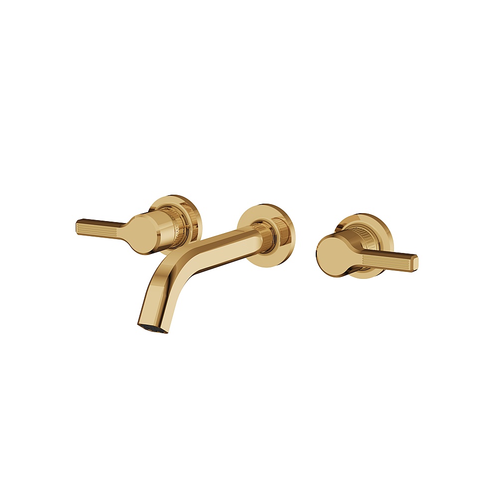 Aquabrass ABFC47029PGD Ariston Wall 8" Lavatory Faucet for Trim - Polished Gold