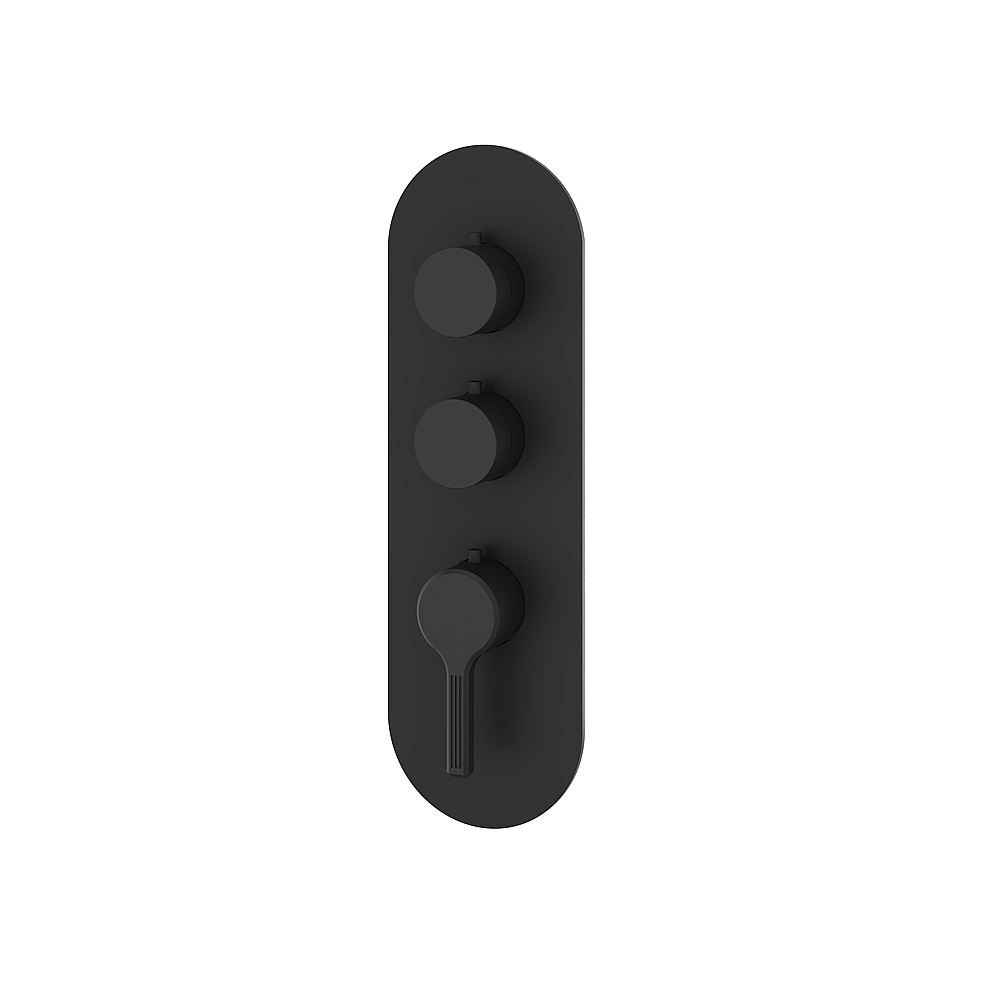 Aquabrass ABSTR3247BK Ariston Trim Set for T12002 Valve - Black
