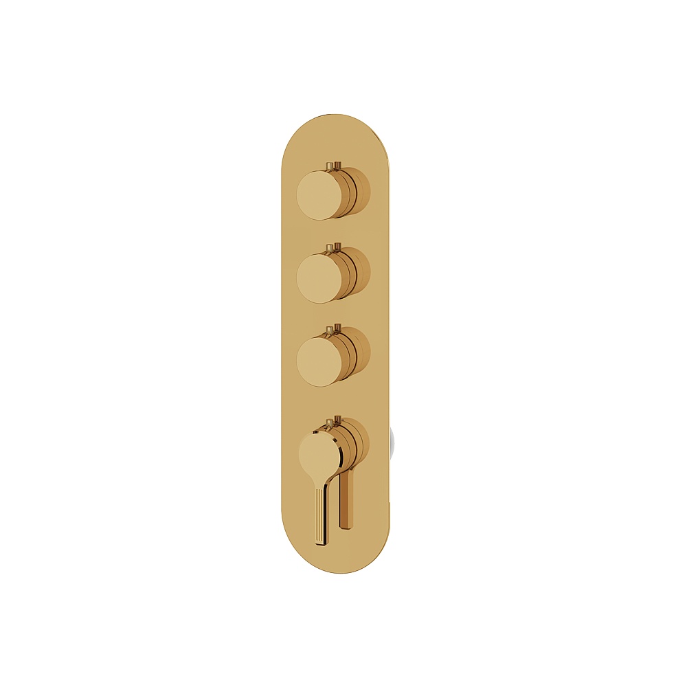 Aquabrass ABSTR3347PGD Ariston Trim Set for T12003 Valve - Polished Gold