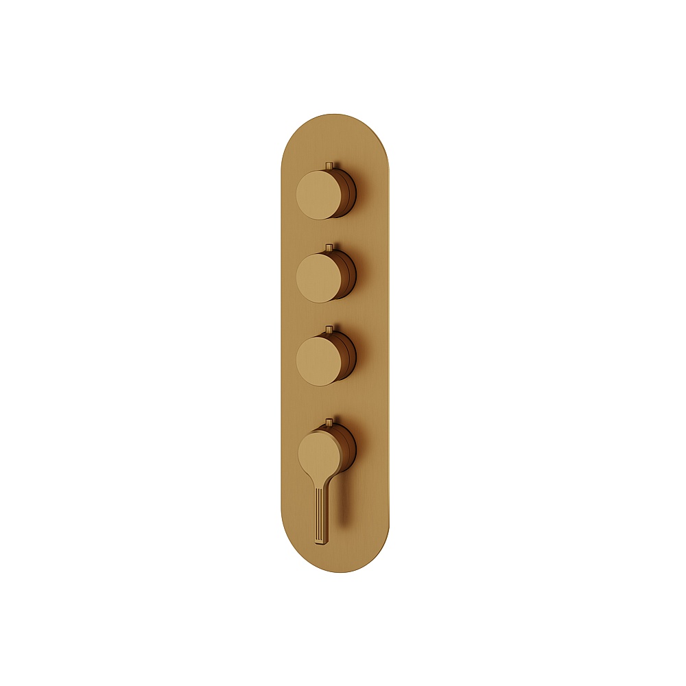 Aquabrass ABSTR3347BGD Ariston Trim Set for T12003 Valve - Brushed Gold