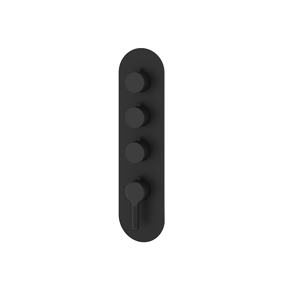 Aquabrass ABSTR3347BK Ariston Trim Set for T12003 Valve - Black