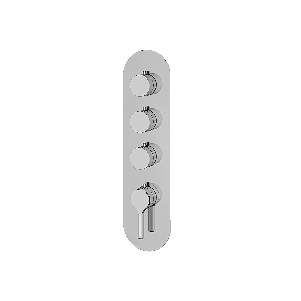 Aquabrass ABSTR3347PC Ariston Trim Set for T12003 Valve - Polished Chrome