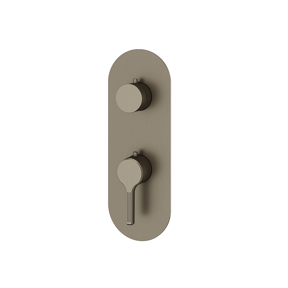 Aquabrass ABSTR8247BBC Ariston Trim Set 2-Way for T12123 Valve - Brushed Black Chrome