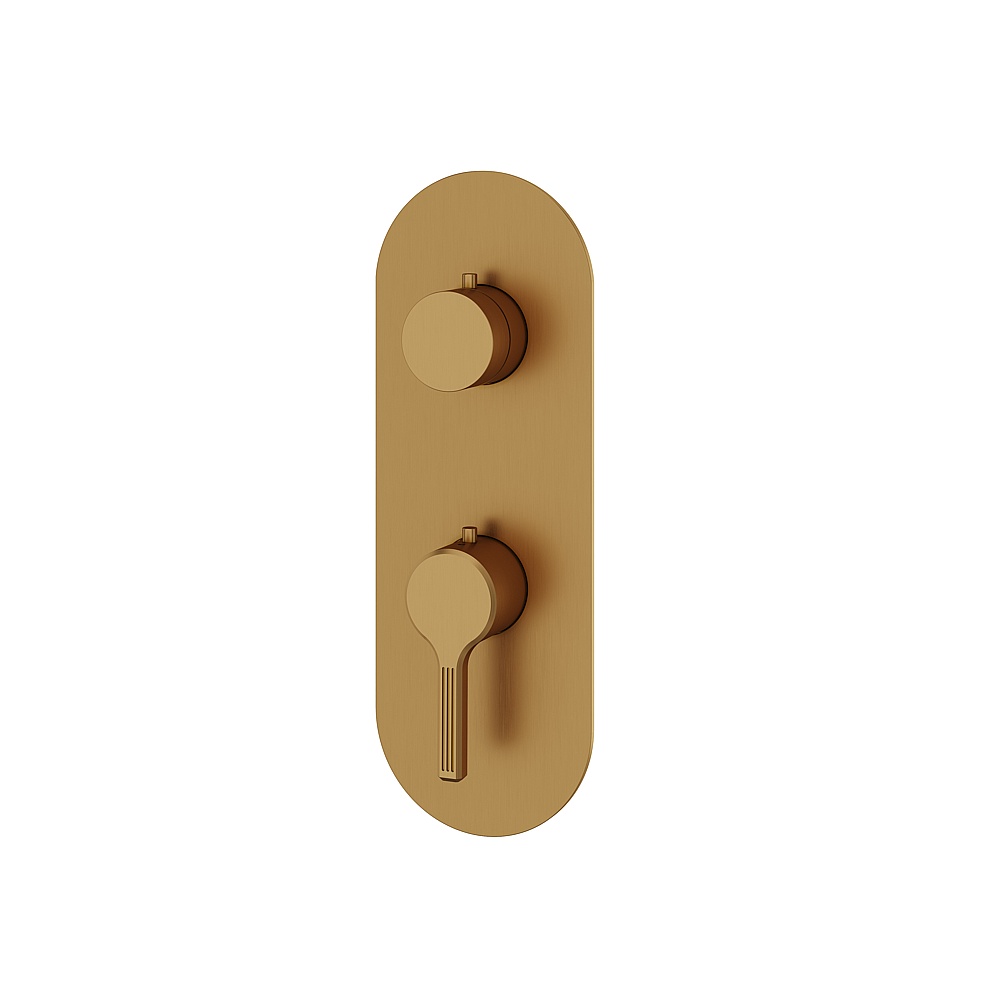 Aquabrass ABSTR9347BGD Ariston Trim Set 3-Way Non-Shared for T12123 Valve - Brushed Gold