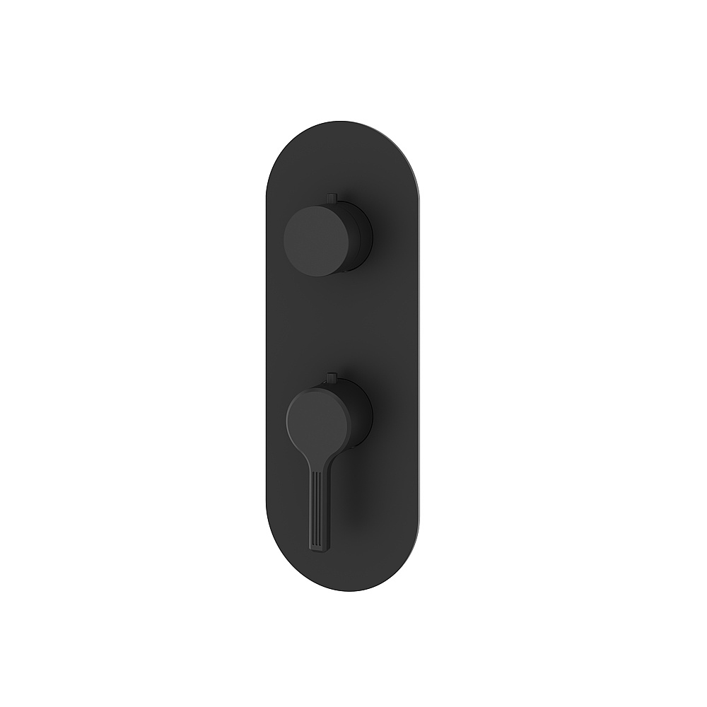 Aquabrass ABSTR9347BK Ariston Trim Set 3-Way Non-Shared for T12123 Valve - Black